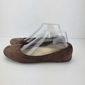 L.L. Bean Womens Size 6.5 Brown Leather Ballet Flats Shoes